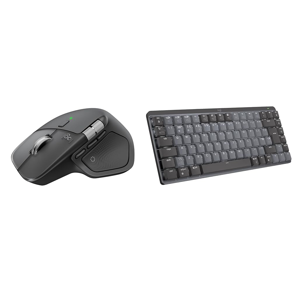 Logitech MX Master 4 Ergo Wireless Mouse, Advanced Performance Haptic Feedback, USB-C Charging, BT - Graphite MX Mechanical Mini (Free Adobe), Linear Switches, Backlit, Bluetooth, USB-C-image-13
