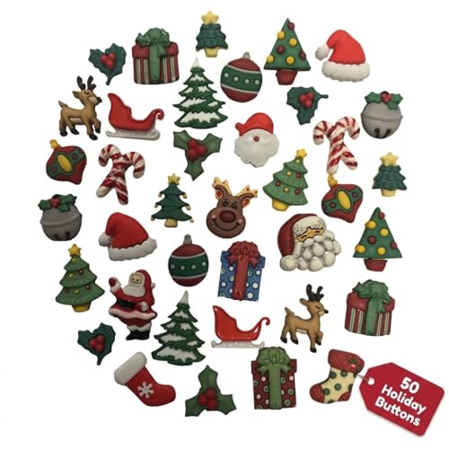 Buttons Galore Craft & Sewing Button Super Value Pack (Christmas)
