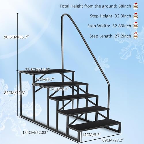 Escalera para Piscina con 4 Peldaños y Barandales miniatura 2