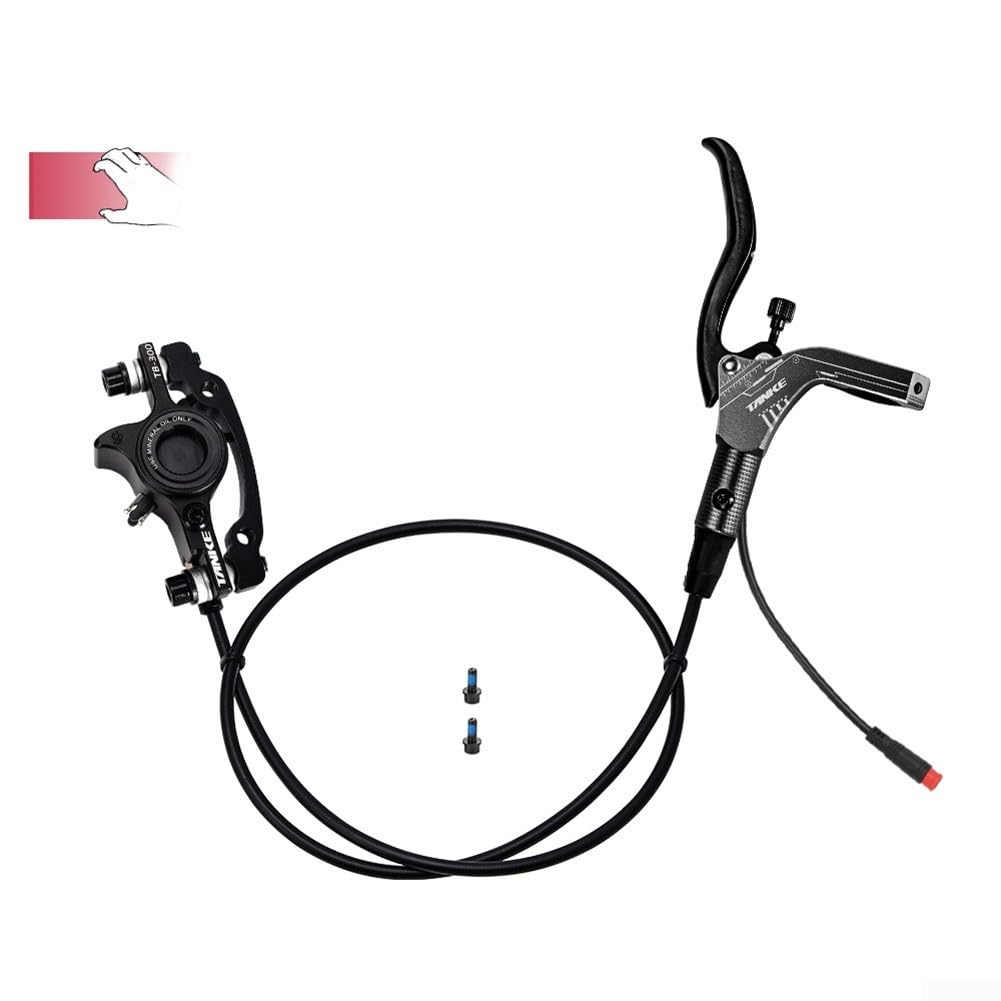 Juego de frenos de disco hidráulicos para bicicleta eléctrica, juego de frenos de disco hidráulicos EBike, palanca de freno de corte de bicicleta eléctrica, con para rotor (negro)