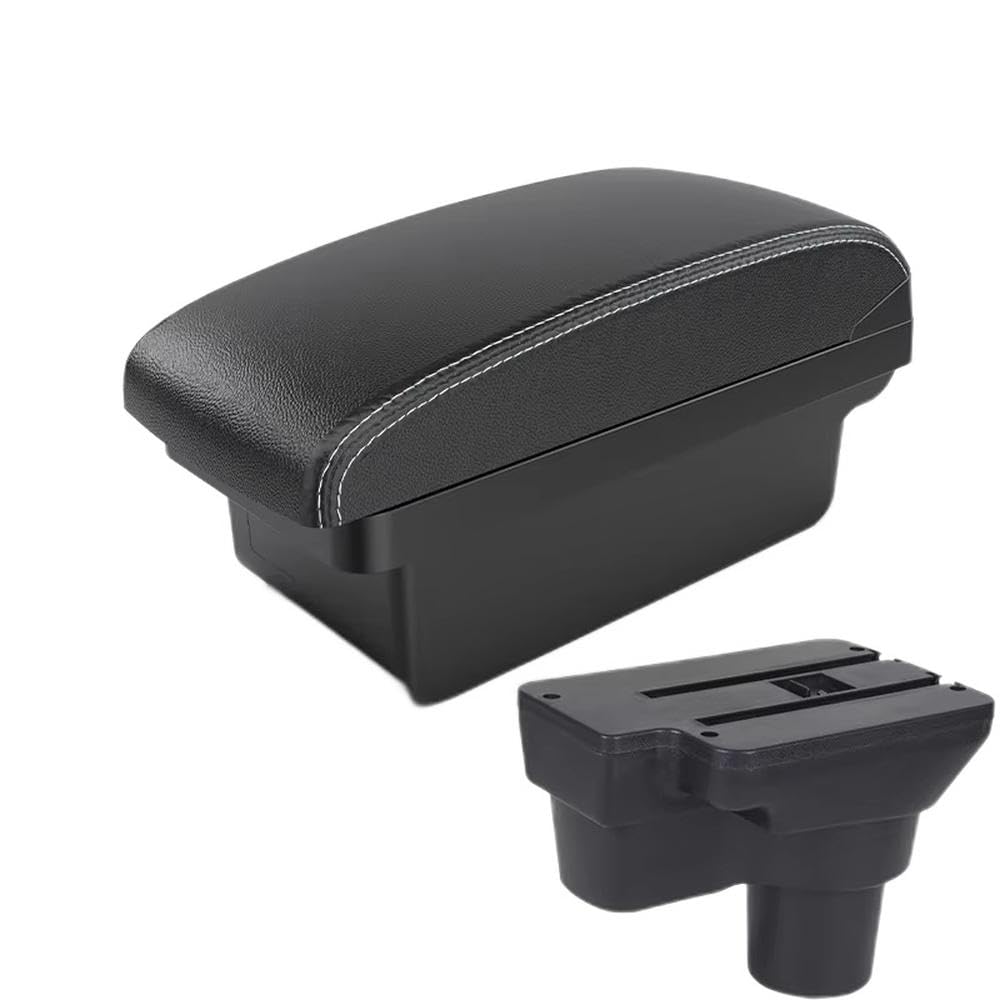 FSOZDBBPL For Hyundai Solaris For Solaris 2 For Accent For Verna 2017-2022 Car Armrest Box Storage Box Accessories Interior Parts(A3 Black white NO USB)