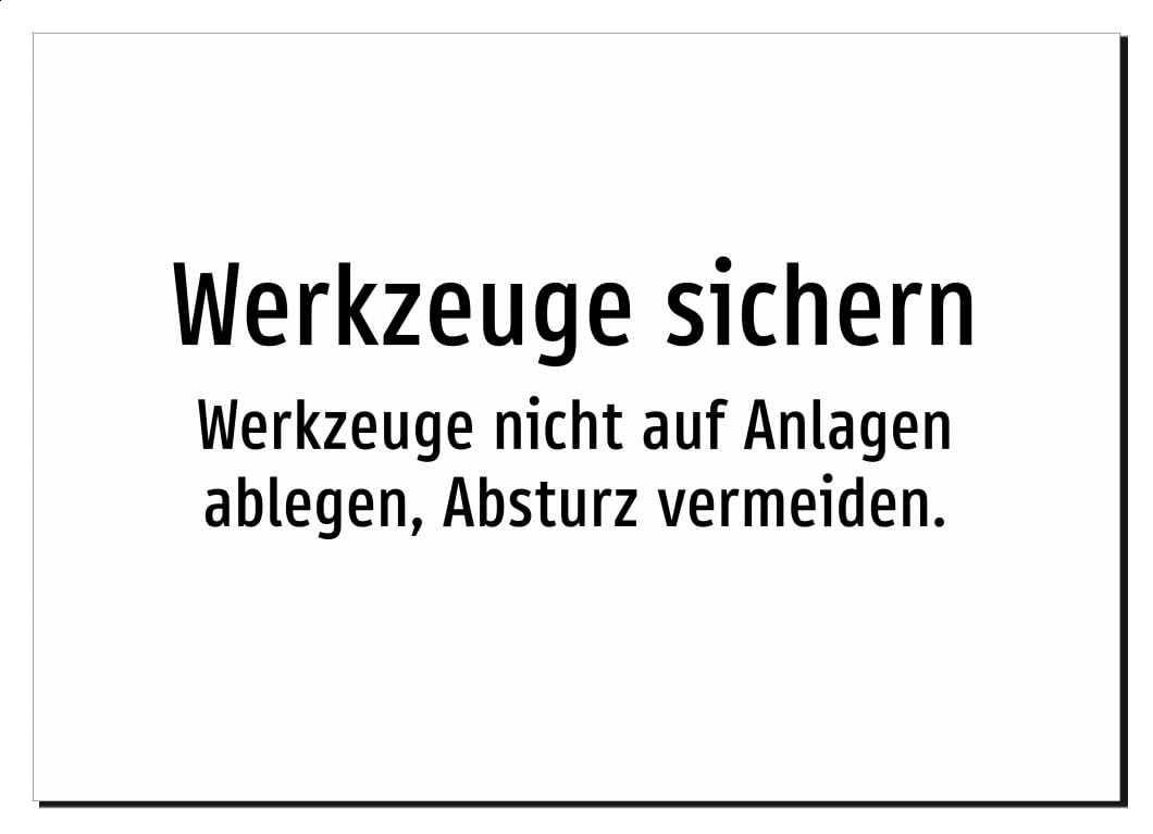 39460-DE-T-08 | Werkzeuge sichern - Werkzeuge nicht auf Anlagen