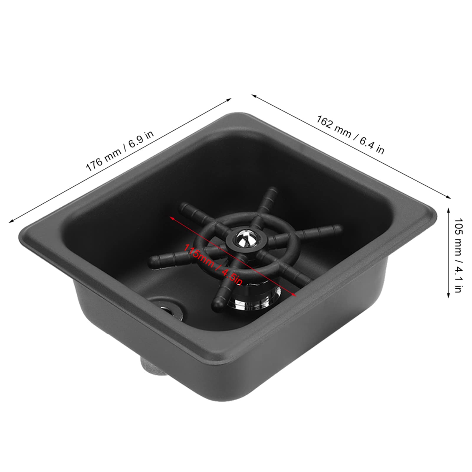 Fdit Lave-tasse Automatique, Nettoyant de Rinçage en Acier Inoxydable Noir Mat avec Sortie D'eau Multi-angle, pour Bar Restaurant Hôtel café Salon de thé