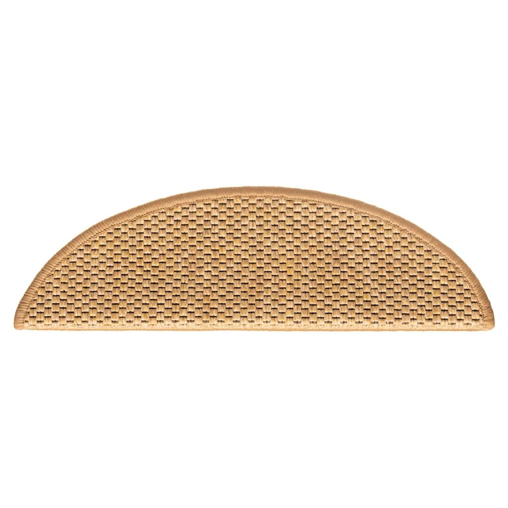 vidaXL Treppenmatten Selbstklebend Sisal-Look 15 STK. 56x17x3 cm Sisal