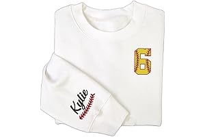 Customized Softball Embroidery Sweatshirts: Embroidered Softball Love for Ladies