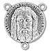 Bulk Pack of 10 - Holy Face of Jesus Silver Oxidized Rosary Centers / Pendant for Rosary, 1 Inch Round Catholic Rosary Centerpiece Connector - Rosary Making Supplies for DIY Rosary, Made in Italy