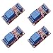 4 pcs DC 5V 1 Channel Relay Module Board Shield High/Low Level Trigger with Optocoupler
