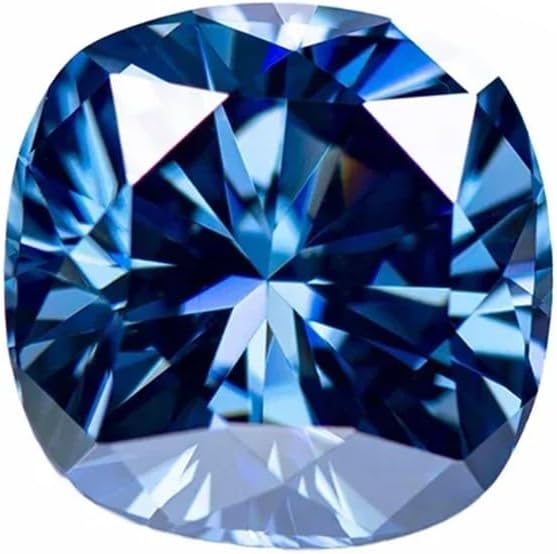 モアッサナイト石スクエアクッション形状 Vvs1 ロイヤルブルーカラーチャームビーズジュエリーメイキングのため