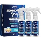 5% Minoxidil Hair Growth for Men and Women: Extra Strength Minoxidil and Biotin Beard Regrowth (2 Fl Oz, Spray 3pcs)