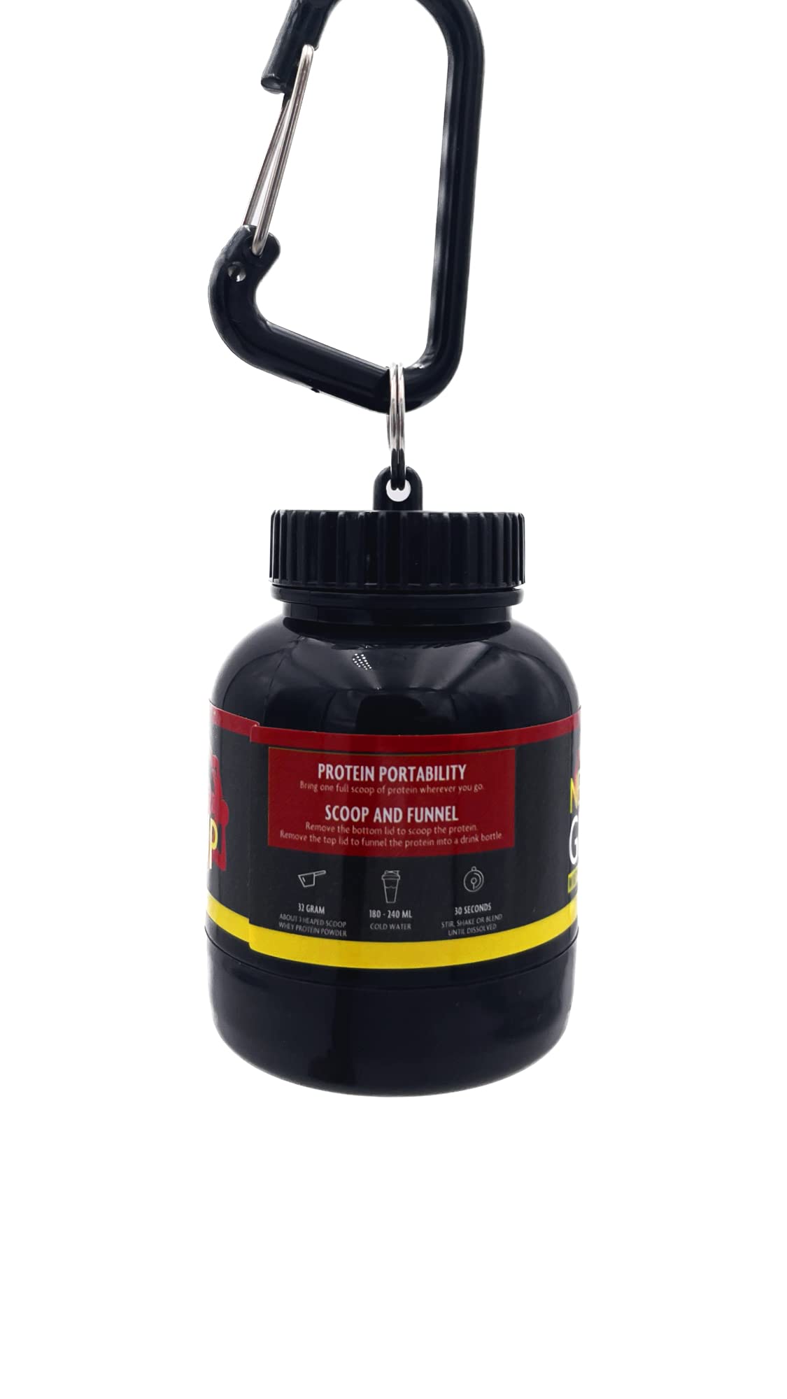 Porta Proteine Never Give Up, Whey in Polvere, Varie Misure, 30 e 60 Grammi di proteine Portatili, per Lui e per lei