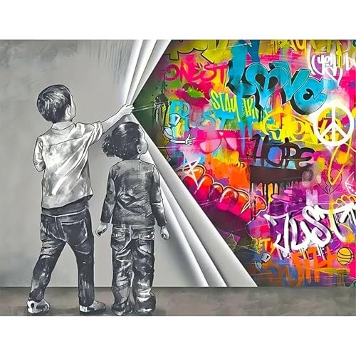 SHEGZHUC 50 x 40 cm Diamond Art Pop Graffiti Peinture par Numéros Mosaïque Diamant Broderie Point de Croix Images Décoration Cadeau