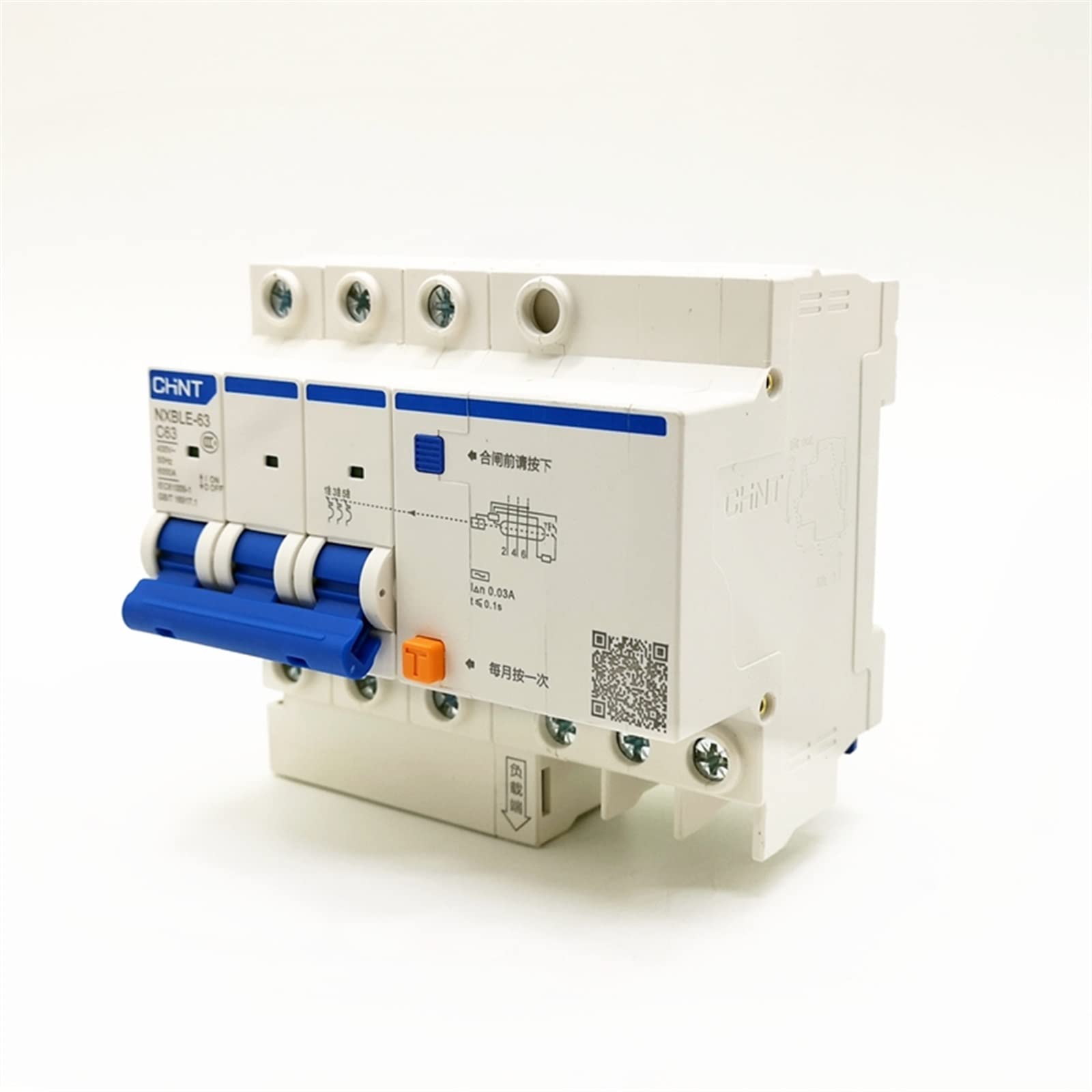 RCBO NXBLE-63 3P 30mA C10A 16A 20A 25A 32A 40A 50A 63A Wyłącznik różnicowoprądowy RCBO(C16A)