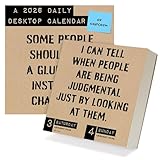 TF Publishing 2026 Anti Affirmations/Daily Sarcasm Daily Desktop Calendar - Home & Office Organization - Small Desk Calendar 2026 w/Full-Color Tear-Off Pages & Standing Cardboard Easel - 5.25x5.25in