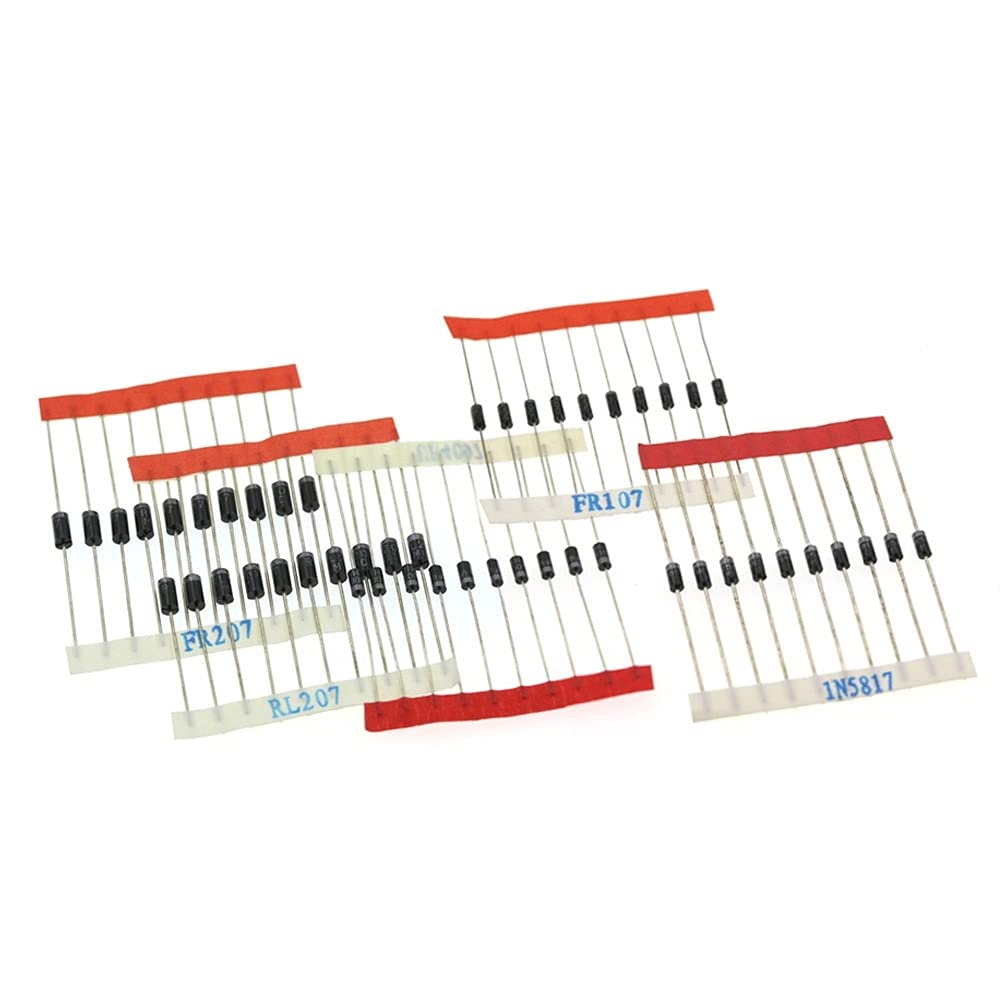200 Pcs Diode Assortment Kit,14 Kinds Diode Set Mixed Assortment Kit IN5404,IN5406,IN5408,IN5822,IN4148,IN4001,IN4004,IN4007,UF4007,IN5817,IN5819,FR107,FR207,RL207
