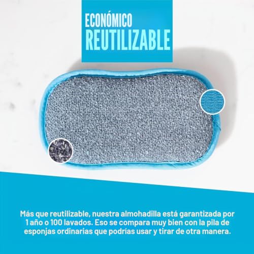 Esponja de microfibra para cocina lavable, almohadillas reutilizables para platos E-Cloth 6