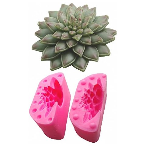 Succulent Plants Fondant Mold - MoldFun Succulents Silicone Mould for Candle, Soap, Wax, Crayon Cover