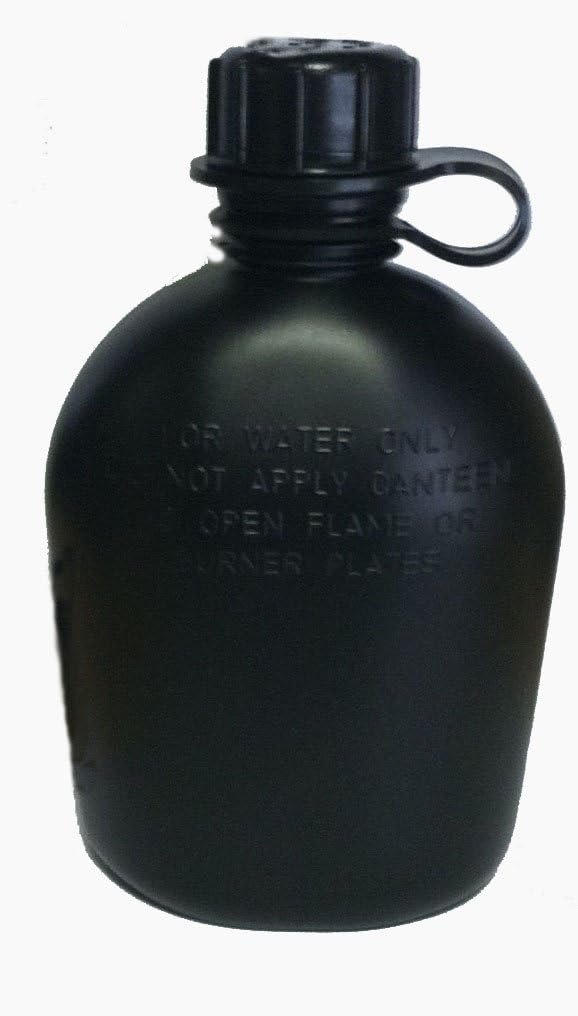 G.I. Type, U.S Made 1 QT Canteen with New Stainless Steel Cup & G.I. Military ACU MOLLE II Pouch KIT.(Black)