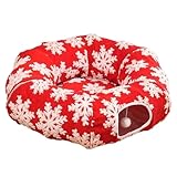 2025 Christmas Donut Cat Bed With Tunnel | 2 in 1 caldo interno – per soggiorno ed esercizio fisico
