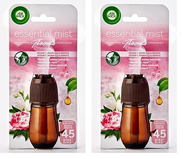 Air Wick Essential Mist Recambio Ambientador Peonia y Jazmín - Paquete de 2