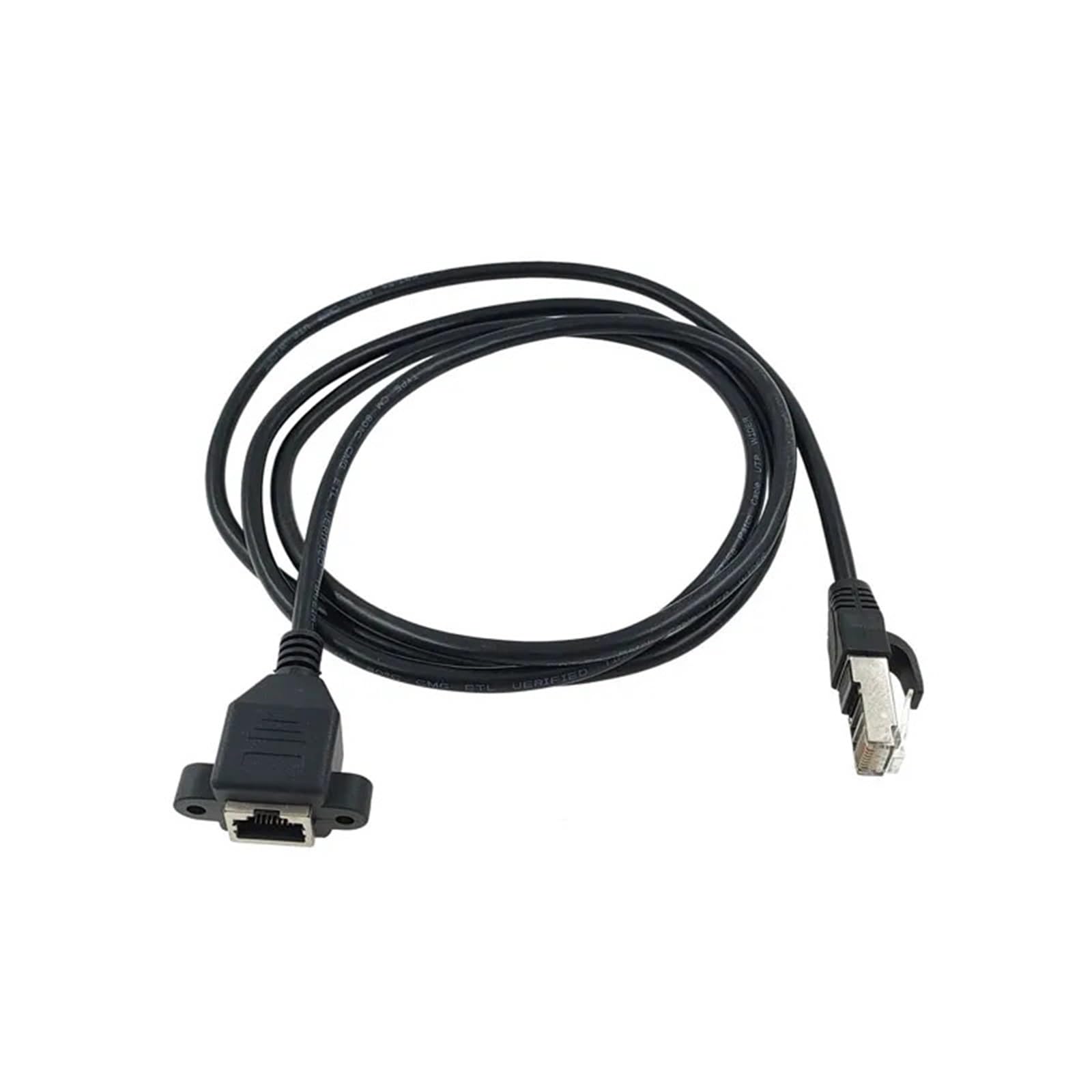 Cable de extensión Ethernet RJ45 de 90 grados con soporte de tornillo para panel 8