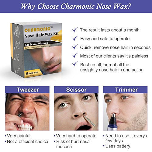 Nose Wax Kit for Men and Women, Nose Hair Removal Wax (50 grams / 10 times usage count)
