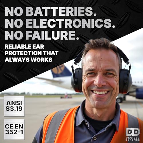 Image of DECIBEL DEFENSE Professional Safety Ear Muffs 37dB NRR - The HIGHEST Rated & MOST COMFORTABLE Ear Protection for Shooting & Industrial Use - THE BEST HEARING PROTECTION GUARANTEED (EXTRA LARGE)