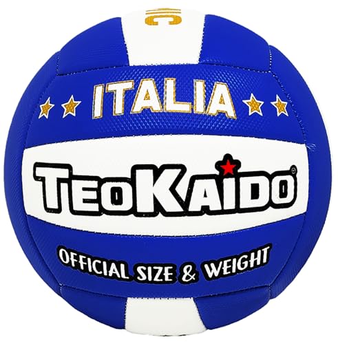 CUCUBA Balón de voleibol de playa y voleibol Power modelo Dynamic con escudo tricolor Italia (blanco, rojo y verde) de entrenamiento o partido, diámetro 21 cm