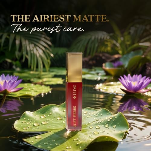 Image of Just Herbs Luxe Dream Muse Mousse Liquid Lipstick | Luxury Makeup | Velvet Matte | Long Lasting & Transferproof Formula | Ayurvedic Lipstick - 3.5 ml (03 BLUSH BLOOM)