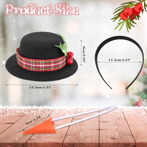 HOWAF Christmas Snowman Costume, Snowman Hat Xmas Headbands Snowman Headband, Scarf, Carrot Nose - Image 2