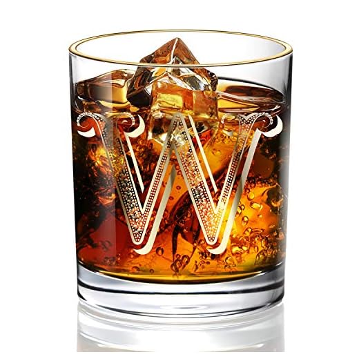 Desberry Monogramm whisky glas gravyr, tumlare glas whiskyglas whiskymugg kristallglas mansgåva födelsedagspresent (1 st)