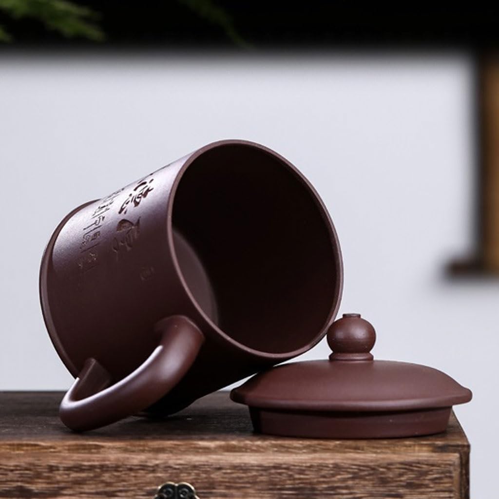Tasse à thé Tasse à thé Domestique 420 ML, Tasse à Sable Violet avec Couvercle, Filtre à Doublure, Tasse à thé et séparation de l'eau, Service à thé de Bureau Tasses à thé réutilisables