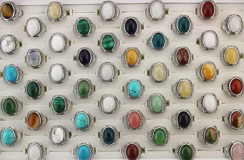 Wholesale Lots 32pcs Mixed Color Assorted Natural Stone Womens Fashion