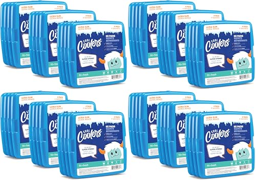 Image of Cool Coolers by Fit + Fresh, 4 Pack Slim Ice Packs, Space Saving Reusable Ice Packs for Lunch Boxes or Coolers