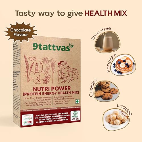 Image of Nutri Power Energy Health Mix | 30g Plant Protein | Millets + Dry Fruits + Soy Protein | High Protein & Fiber Blend | Children & Adults | Daily Wellness Drink | 400g