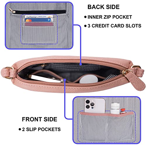 Image of Solene Small Multi Zipper Pocket Crossbody Bag with Adjustable Strap, Lightweight Travel Purse, Daily Small Messenger Pouch