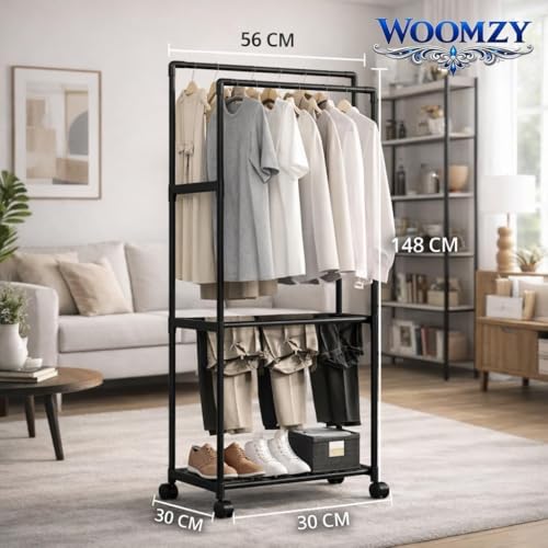 Image of ๐๐ข๐ฆ๐ ๐๐ฅ Heavy-Duty ๐ ๐ฒ๐๐ฎ๐น Hanger Stand for ๐๐น๐ผ๐๐ต๐ฒ๐ Hanging, Garment ๐ฆ๐๐ฎ๐ป๐ฑ ๐ฅ๐ฎ๐ฐ๐ธ Clothe Storage Freestanding ๐๐น๐ผ๐๐ต ๐๐ฎ๐ป๐ด๐ถ๐ป๐ด Stand for Bedroom, Entryway, Living Room
