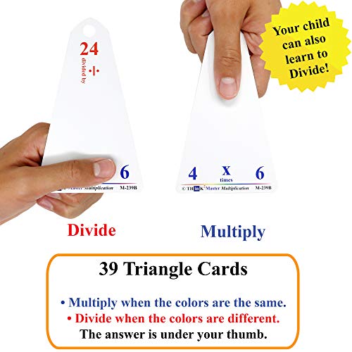 Think2Master Premium Laminated Multiplication Division Addition & Subtraction Triangle Flash Cards | 78 Dry Erasable Flashcards. Includes 2 Rings. #TOP1