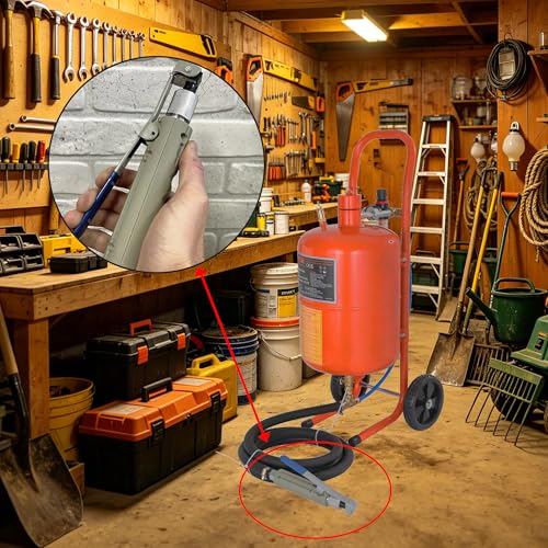 Image of Sand Blaster Gun with 10 Ceramic Tips, Abrasive Blaster Nozzles, Remove Abrasive Stain Rust Grime for Multiple Media