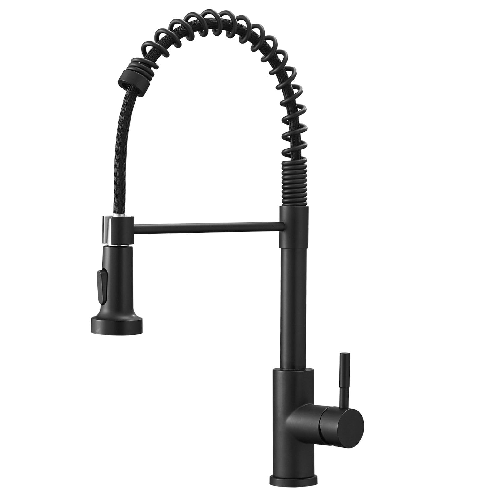 Robinet de cuisine mitigeur noir mat avec douchette jet double spray