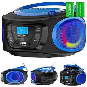 KLIM Boombox Portable Audio System + New 2022 Version + FM Radio, CD Player, Bluetooth, MP3, USB, AUX + Includes…