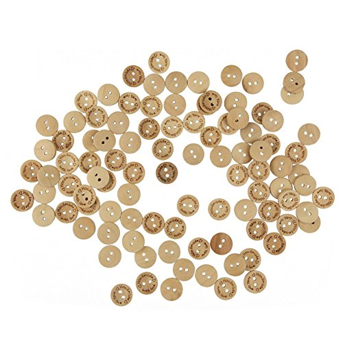 Akak Store 100 Piece Per Pack 25Mm 2 Holes With Love Hearts Wood Buttons Sewing Scrapbooking Round Handmade Buttons Diy Decor Craft #TOP2