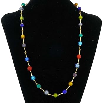 ムラーノ ガラス ネックレス 多色 Amazon | ヴェネツィアのガラスムラノガラスネックレス短い長さ