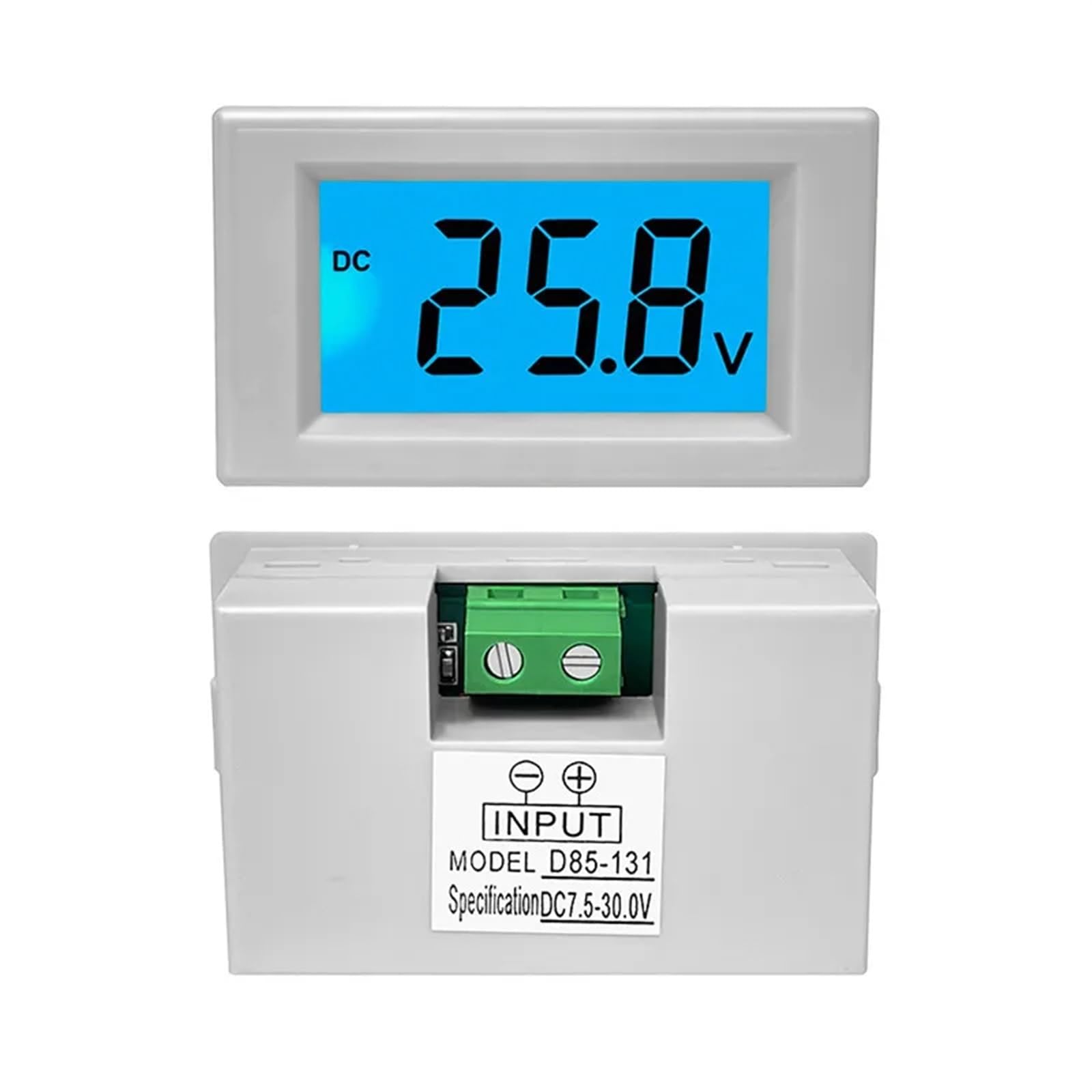 Misuratore di tensione del pannello del voltmetro del display digitale LCD DC 12V 24V D85-131 Misuratore di tensione della batteria del carrello elevatore 1 pz(BLACK,DC7.5-19.99V)