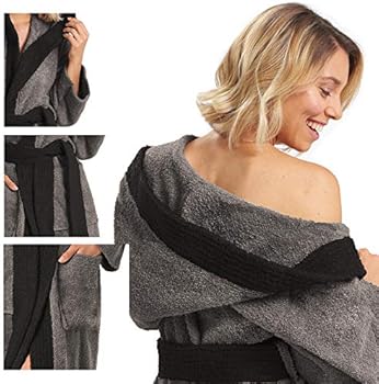 Aqua-textil badjas met capuchon, katoenen ochtendjas, voor dames en