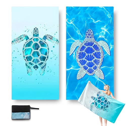 NBBENG 2 Pack Microfibre Beach Towels for Adults 180x90cm, Quick Dry Beach Towel, Reusable Soft Towels, Dock and Bay Towel - Sand Free, Lightweight for Pool, Gym, Camping & Travel