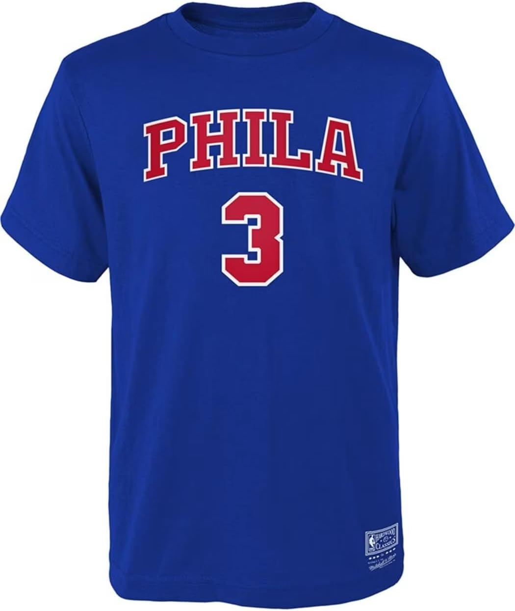 Youth Allen Iverson Philadelphia 76ers Alternate Blue Retro Name & Number Tee