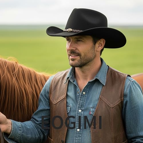 Image of Men & Women Classic Wide Brim Western Cowboy Cowgirl Hat