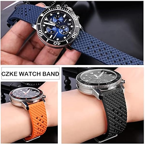 ORFKMF Correa de reloj de goma fluorada de 22 mm y 20 mm, impermeable, repuesto para OMega