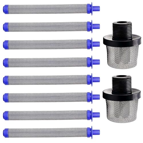 Image of (8pc) 288749 Spray Gun Filters and (2pc) 288716 Inlet Suction Strainer | Fits for Graco SG10, SG20, SG Pro Series Airless Paint Spray Sprayer Replacement Parts