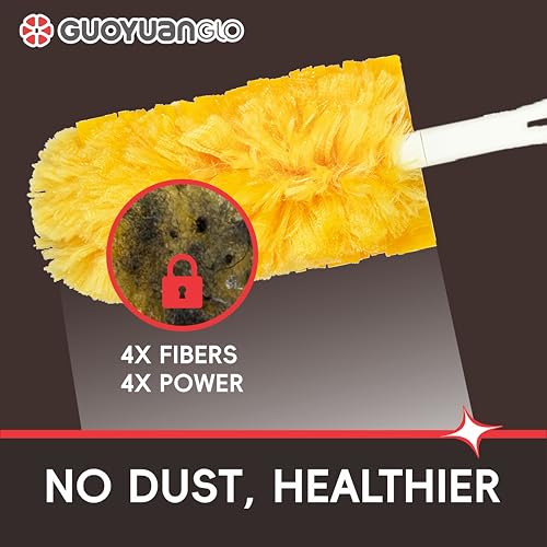 Image of Disposable Dusters Refills 360 Degree Heavy Duty Dusters Refills Unscented Disposable Dusters for Cleaning-20 Counts with Short Handle,Yellow